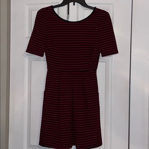Red and Black Striped Dress